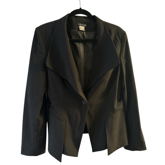 Peplum style black blazer from venus size 10 - Picture 1 of 5